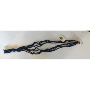 Primitive Planters 36 in. Polypropylene Blue Macrame Plant Hangers Brand New